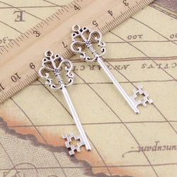 10pcs Charms Vintage Skeleton Chest Key 58x18mm Tibetan Bronze Silver Color Pendants Antique Jewelry Making DIY Handmade Craft