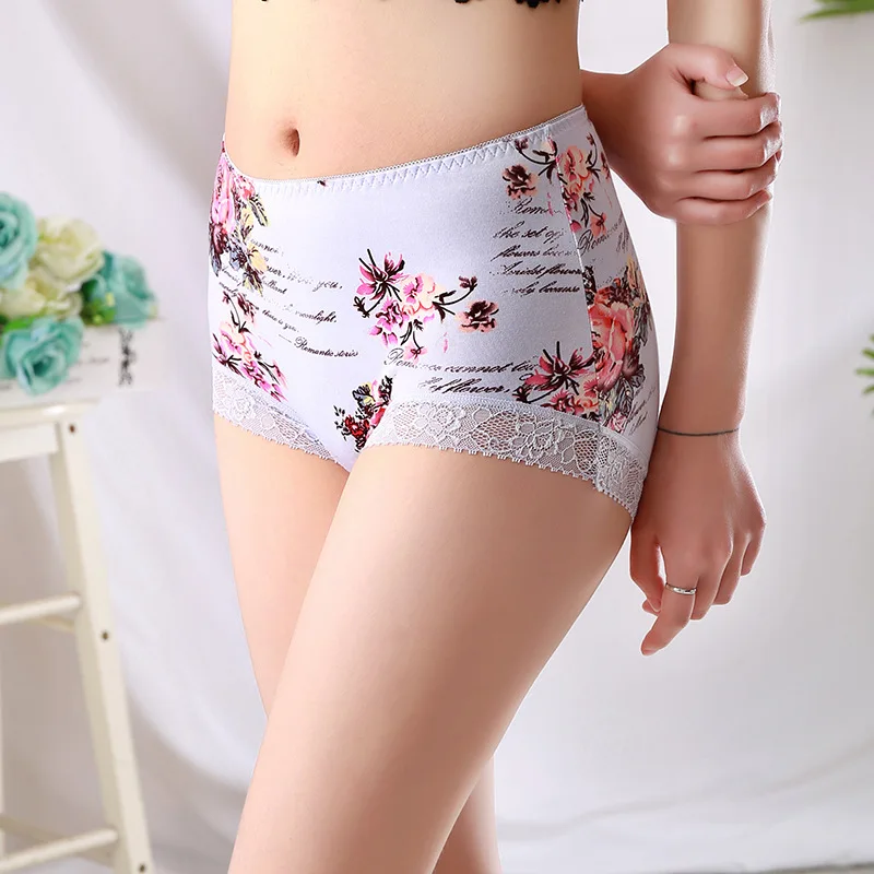 Chinese Style Ink Printing Underwear Women Panties Boxers Elastic Plus Size 5XL Soft Lace Cotton Sexy  Lingerie