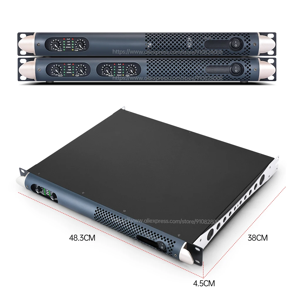 Amplificador de potência profissional, 600W * 2, teatro, desempenho do palco, conferência do casamento, engenharia, áudio digital, HIFI para o orador