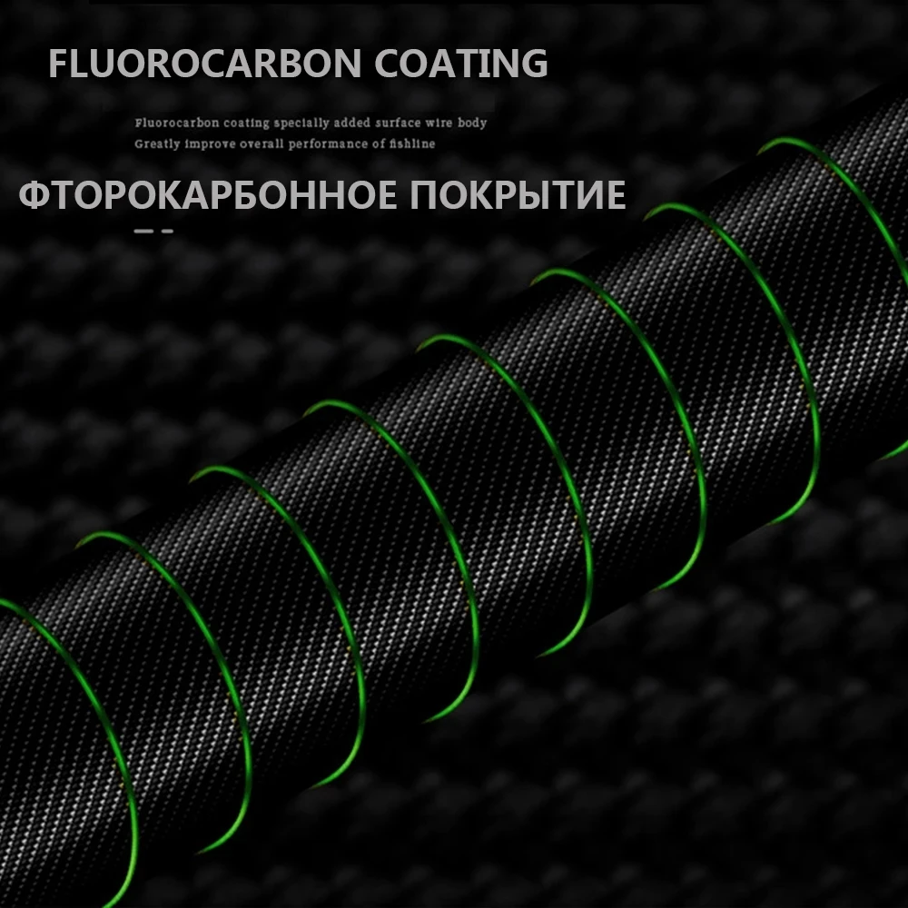 50m 3D Invisible Spoted Super Strong Carp Fishing Line Speckle Fluorocarbon Coated Monofilament Fishing Line