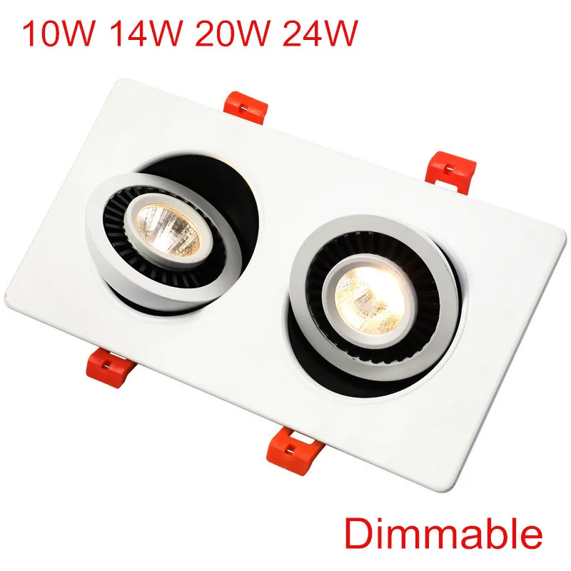 

360 angles adjustable LED Down light lamp 10W 14W 20W 24W led lighting Recessed grid downlight slim panel light AC85-265V+Driver