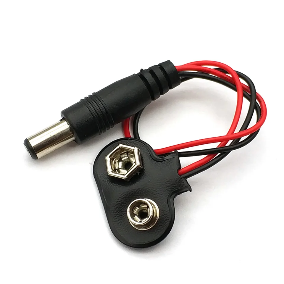 5Pcs DC 5.5*2.1มม.9V แบตเตอรี่9V แบตเตอรี่สายไฟปลั๊กสำหรับ Uno