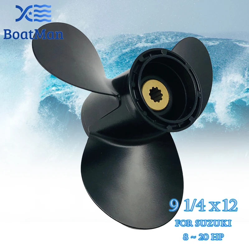 Boat Propeller 9 1/4x12 For Suzuki Outboard Motor 8 HP 9.9HP 15HP 20HP  Aluminum 10 Tooth Spline Engine Part 58100-89L50-019