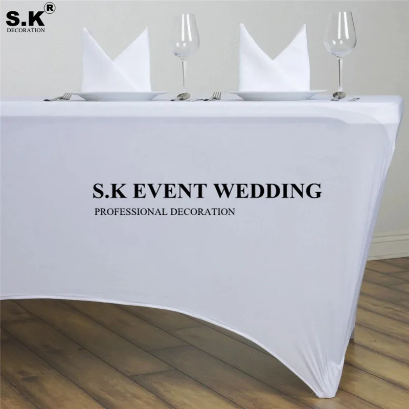 

4\5\6\8ft Spandex Stretch Table Cover Rectangle Tablecloth For Wedding Hotel Home Event Party Decoration