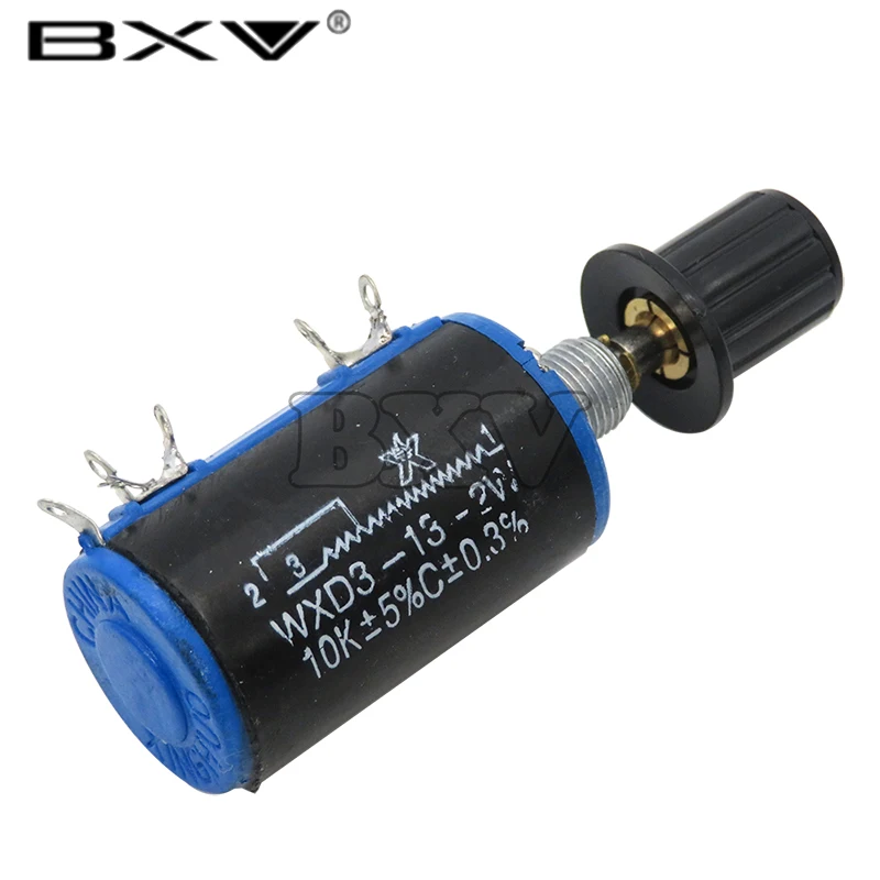 ( 1PCS WXD3-13 2W Potentiometer + 1PCS Black Knob )100 200 220 1K 2.2K 3.3K 4.7K 5.6K 6.8K 10K 22K 33K 47K 100K Ohm WXD3-13-2W