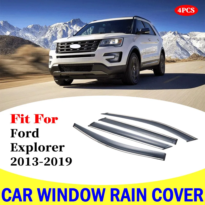 

4Pcs Car Window Visor Door Rain Sun Shield Side Windows Cover Trim Accessories For Ford Explorer 2013-2019 Car rain cover