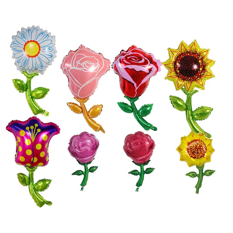 

Sunflower Rose Tulip Flower Shape Aluminum Film Balloon Birthday Party Wedding Banquet Mother's Day Valentine's Day Decoration