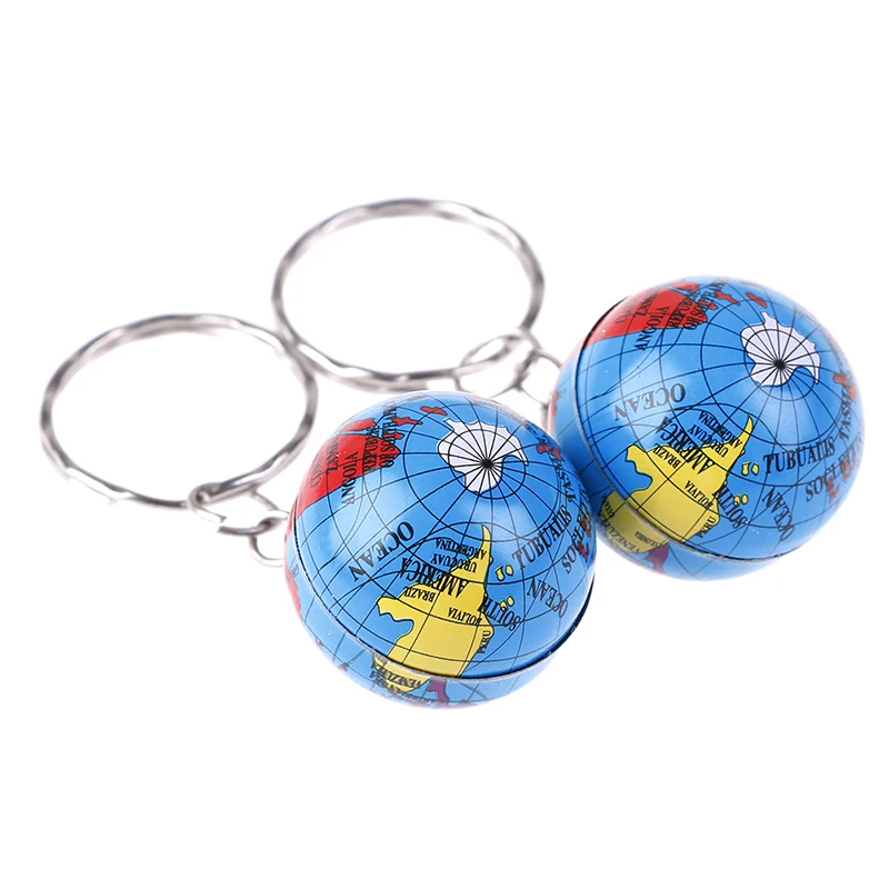 2Pcs World Map Earth Geography Key Chain World Map Globe Keychain Jewelry Earth Globe Art Pendant Keychains Gift