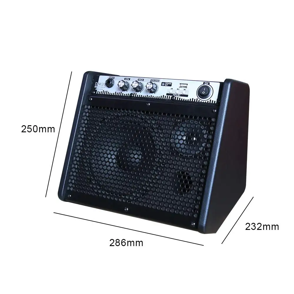 Coolmusic DM20 Amplifier Bluetooth Speaker Professional for Electronic Drum Kit Piano Keyboard with E-Drum Noise-Reduction Cable