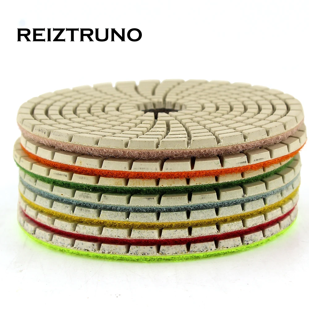 3Pcs REIZTRUNO 4นิ้ว100มม.แผ่นขัดเปียกสำหรับขัดหินอ่อนหินแกรนิต,ควอตซ์,หินธรรมชาติเครื่องมือขัด,ใช้เปียก