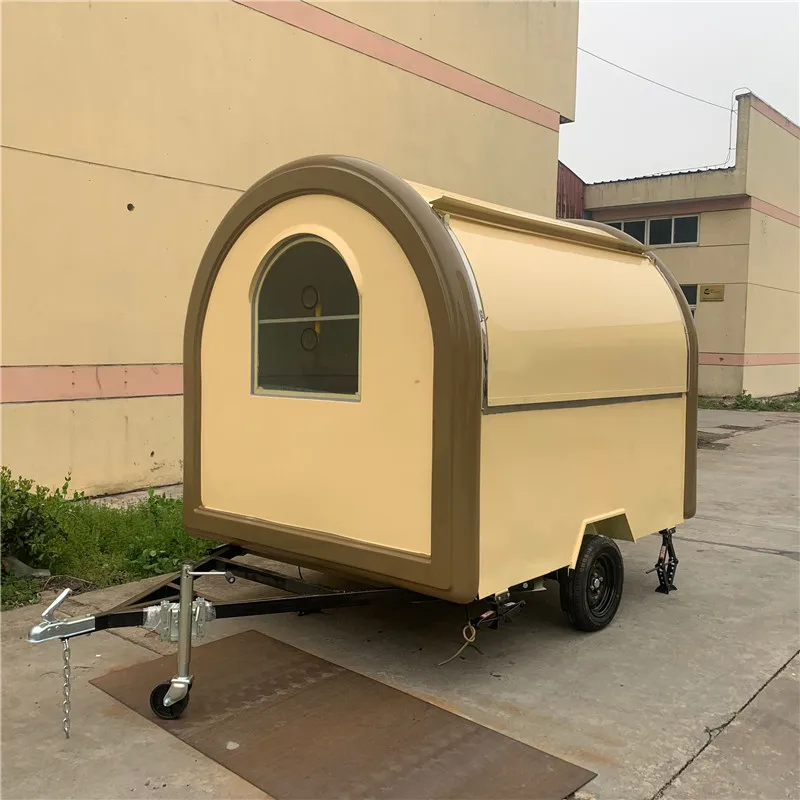 2.5M Length Mobile Food Van Trailer Fast Food Truck Hot Dog Bubble Tea Vending Kiosk Ice Cream Food Cart for Sale