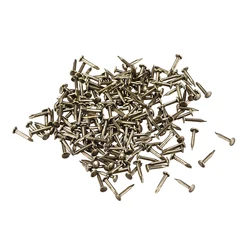 Uxcell 300pcs Small Tiny Nails 1.2mmx8mm for DIY Decorative Pictures Wooden Boxes Household Accessories Bronze Tone