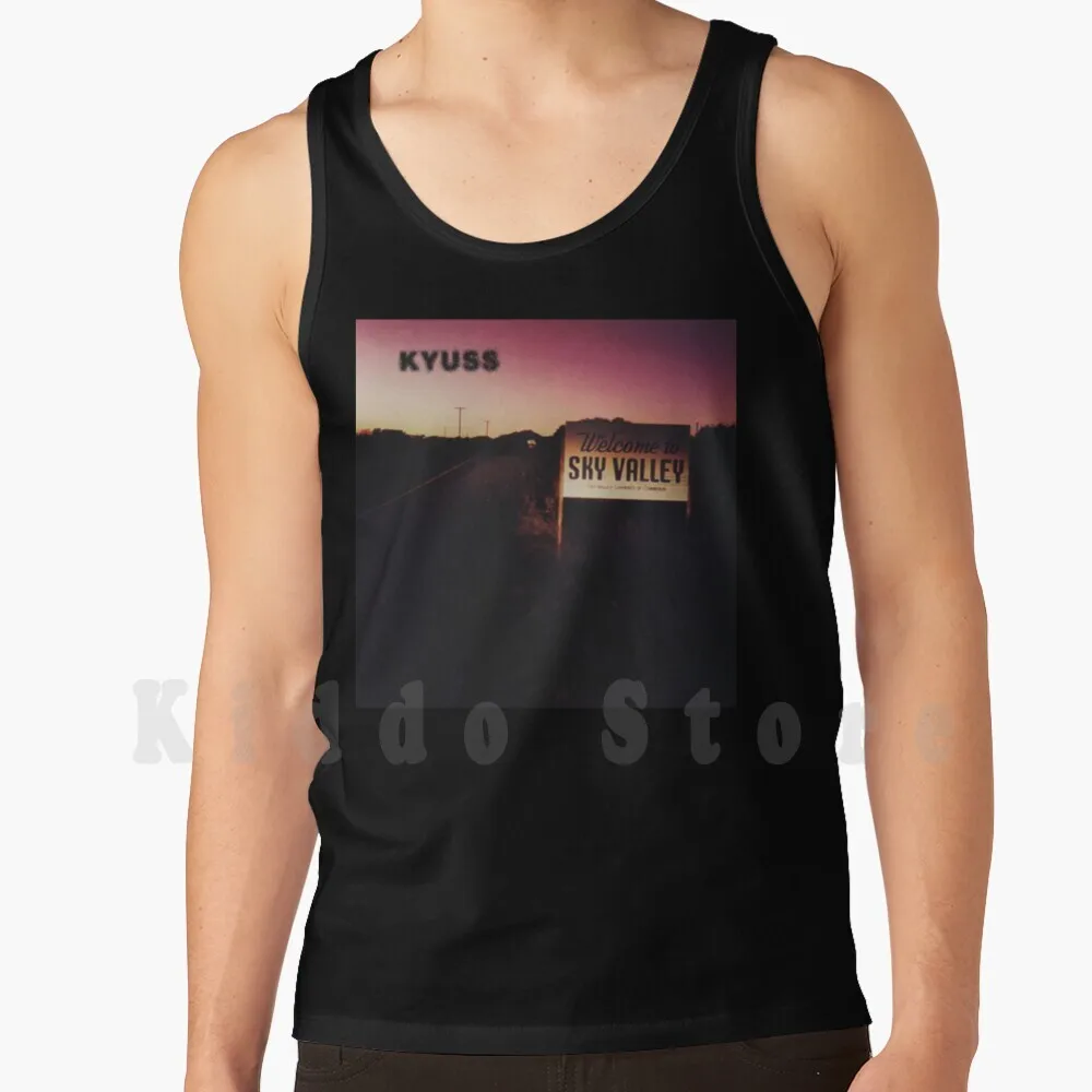 Kyuss-Welcome To Sky Valley Tank Tops Vest 100% Cotton Kyuss Welcome Sky Valley Circus Leaves Town Blues Red Sun