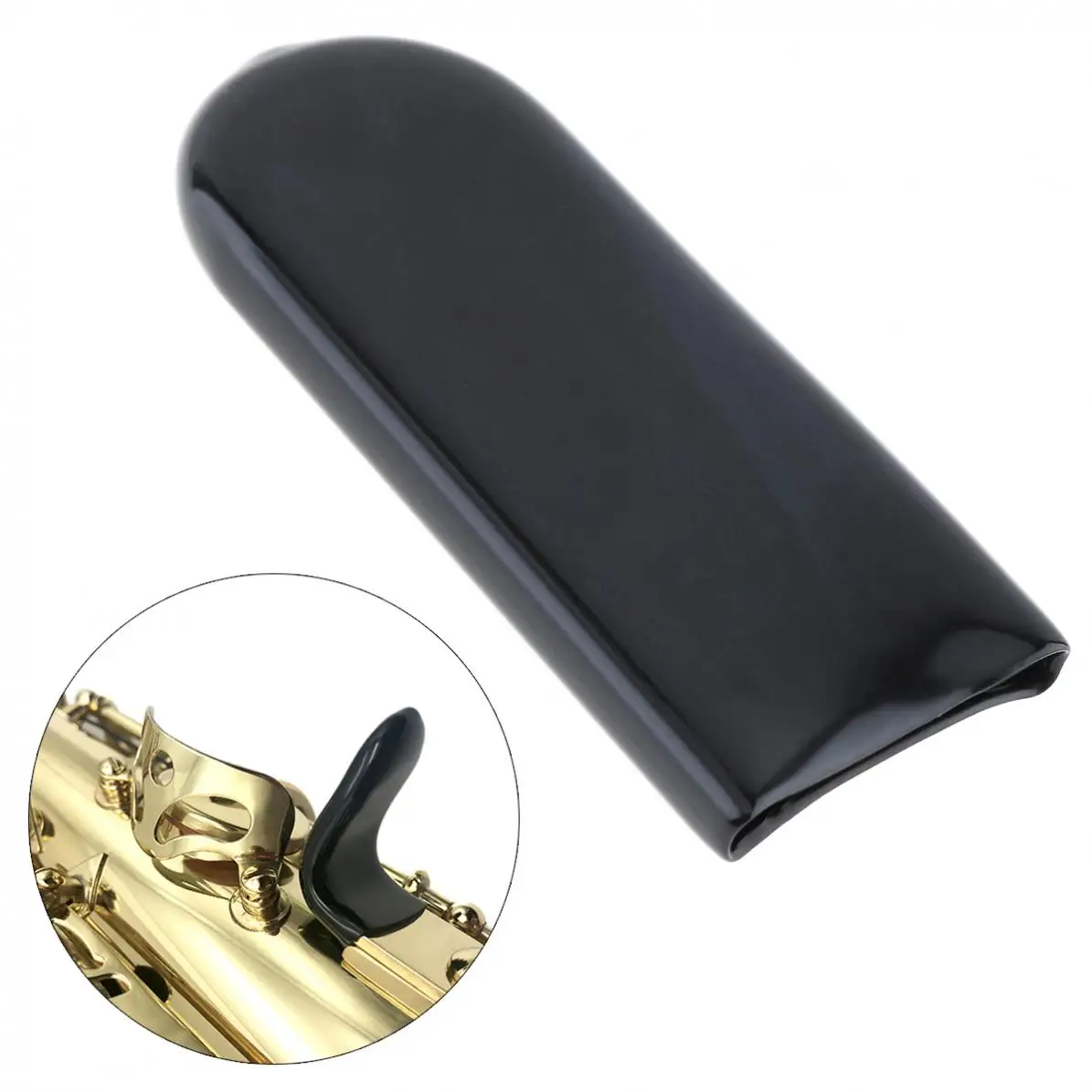 

Rubber Saxophone Black Thumb Rest Saver Cushion Pad Finger Protector Comfortable for Alto Tenor Soprano Saxophone