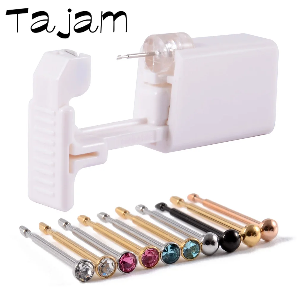 New Arrival Disposable Sterilized Surgical Steel Nose Stud Crystal Gem Foldersafe Nose Piercing Safety Body Piercing Jewelry