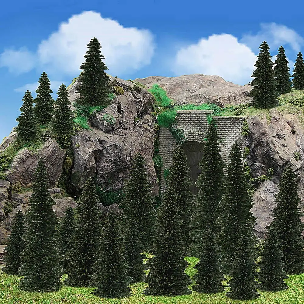 Evemodel Model Pine Trees Green Model Tree N HO O Scale for Model Railway Layout S0804
