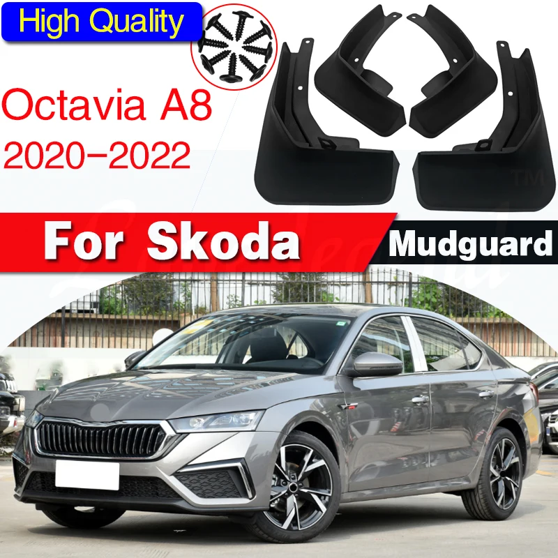 Set Car Mudflaps For Skoda Octavia NX A8 RS Sedan Liftback combi 2020 2021 2022 Mud Flaps Splash Guards Mudguards Protector