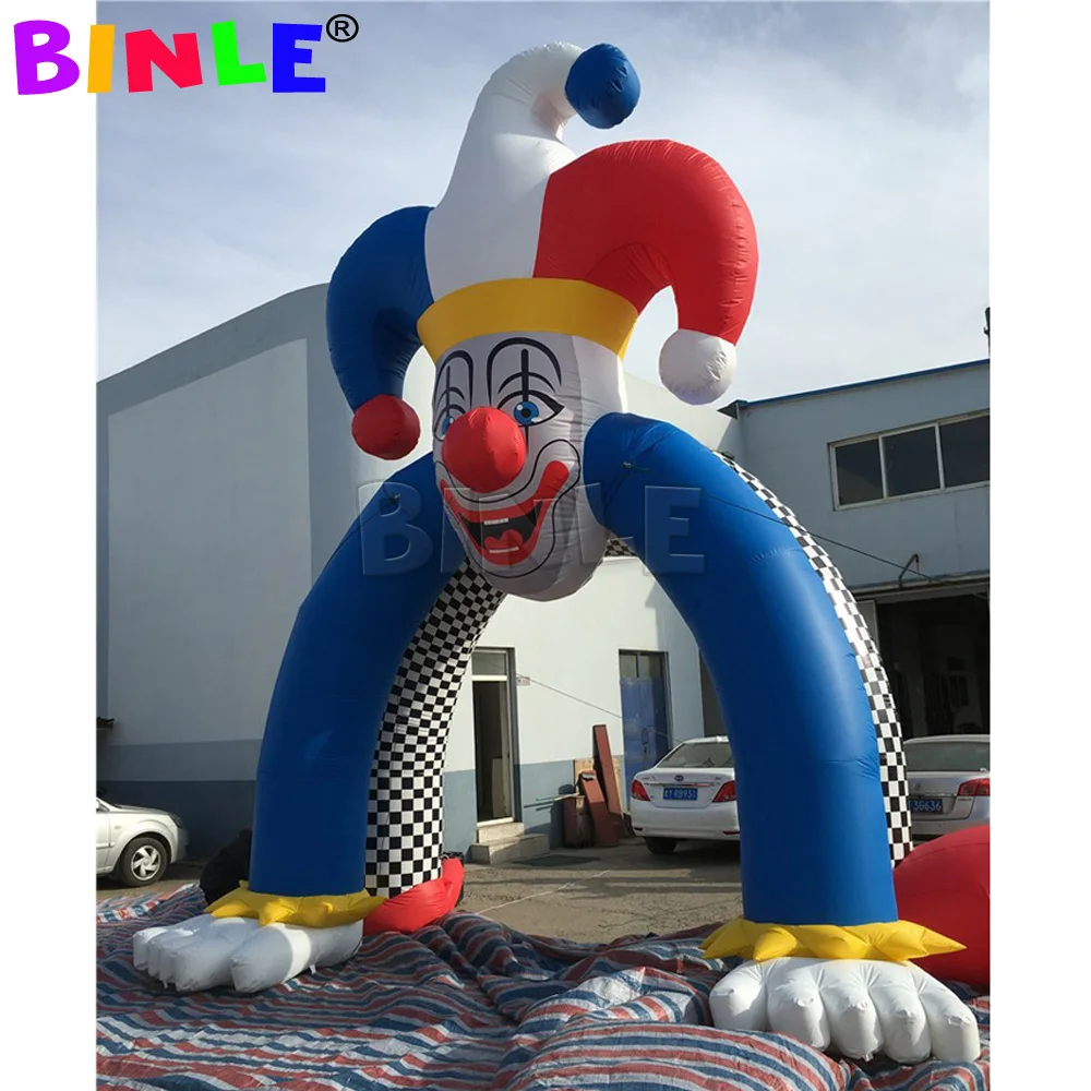 Hot sale 5x5m giant airblown clown face inflatable halloween archway for yard decorations