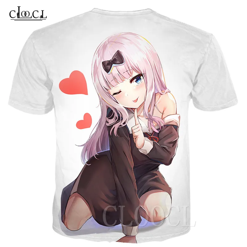 Fujiwara Chika T-shirt Tops 3D Print Anime Kaguya Sama Short Sleeve Tee Shirt Tracksuit Casual Streetwear Men Women Tshirt Homme