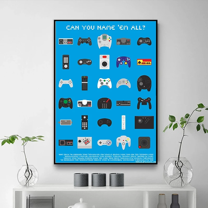 Video Game Controllers Canvas Painting Handheld Game Console Posters Prints Wall Art Pictures for Living Room Wall Decor Cuadros