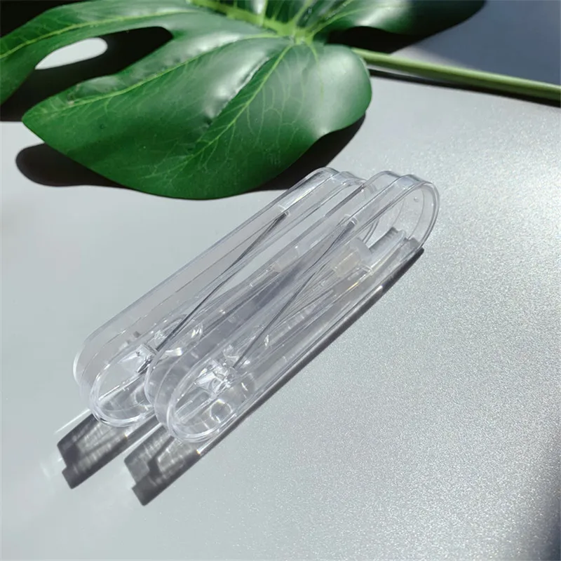 Transparent large long tweezers contact lens clip suction stick set independent shell beauty contact wearing tool clip