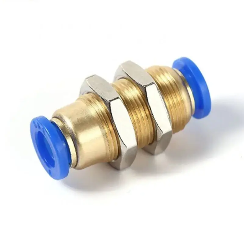 

10PCS SNS fitting SPM5-16 PM-8 Quick Joint Connecting Pneumatic Air Tubing Fittings brass bulkhead union quick fitting