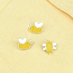 3Pcs/set Enamel Cute Honeybee Cartoon Brooch Denim Jacket Clothing Pin Buckle Shirt Badge Animal Brooches Jewelry Gift for Kids