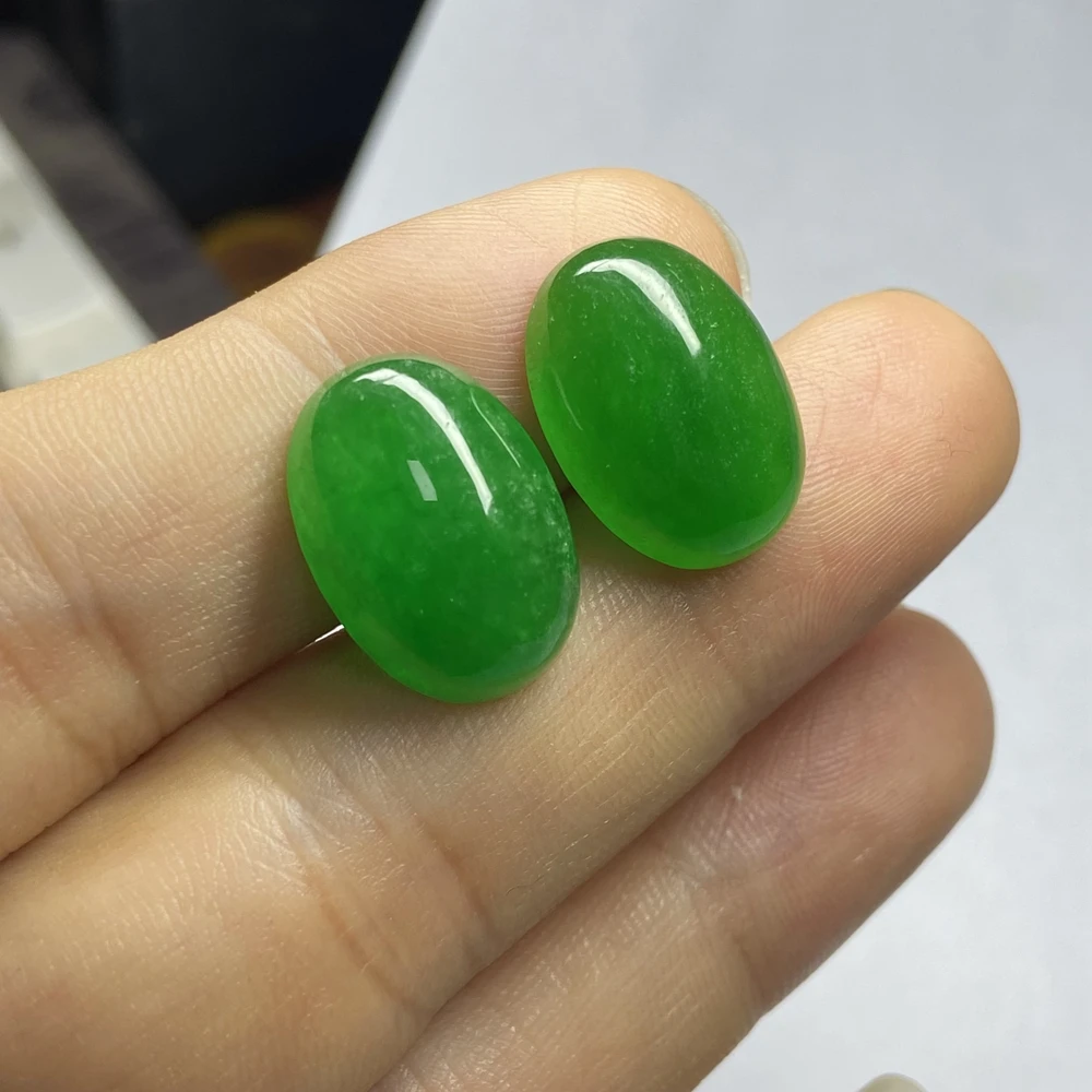 Meisidian 3A Kwaliteit Oval 13X18Mm Cabochon Natuurlijke Groene Jade Birma Jadeïet Stone Pirce