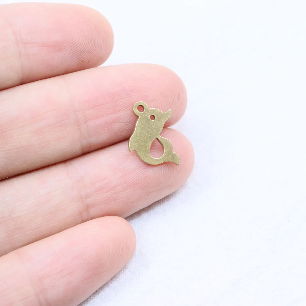 10pcs Wholesale Stainless Steel Lovely Charms DIY Anklets Earrings Bracelets  Unfading Colorless 2 Colors