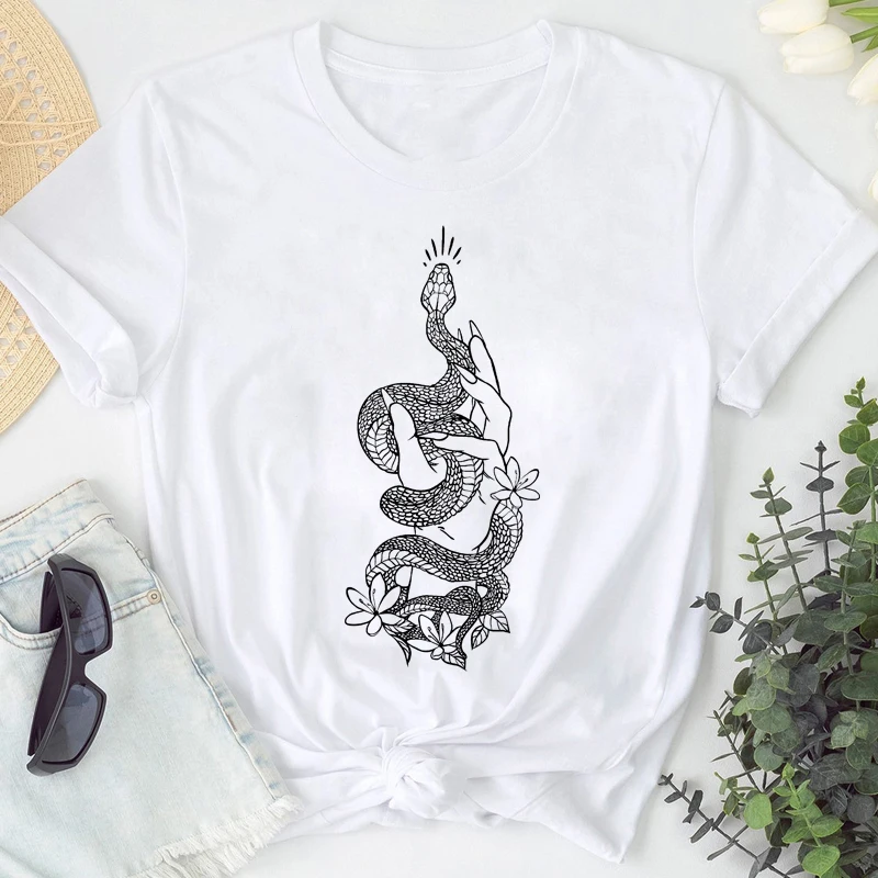 

Gothic Hand With Snake T-shirt Mystical Witchy Woman Tshirt Aesthetic Spiritual Boho Witch Tee Shirt Top