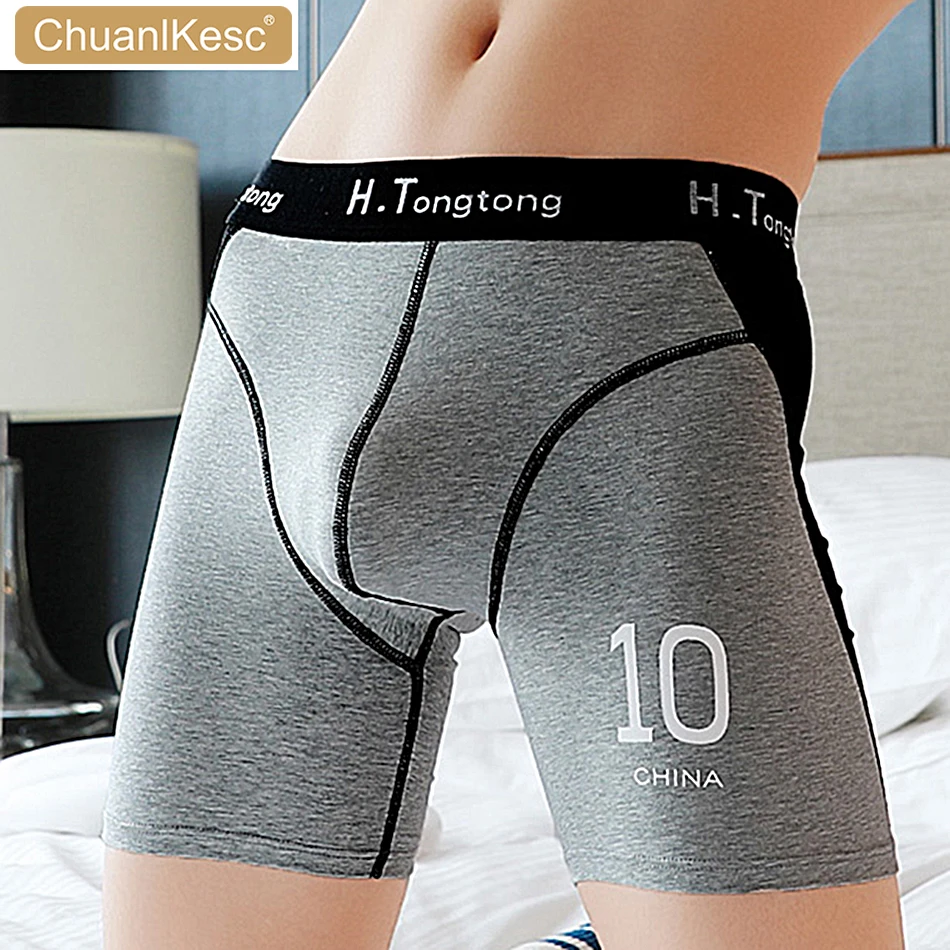 95% combed cotton/Men\'s Boxer Pants/Long Anti-wear Legs/with Chinese LOGO Fitness Shorts/Special Offer/Only sell every day 2pcs