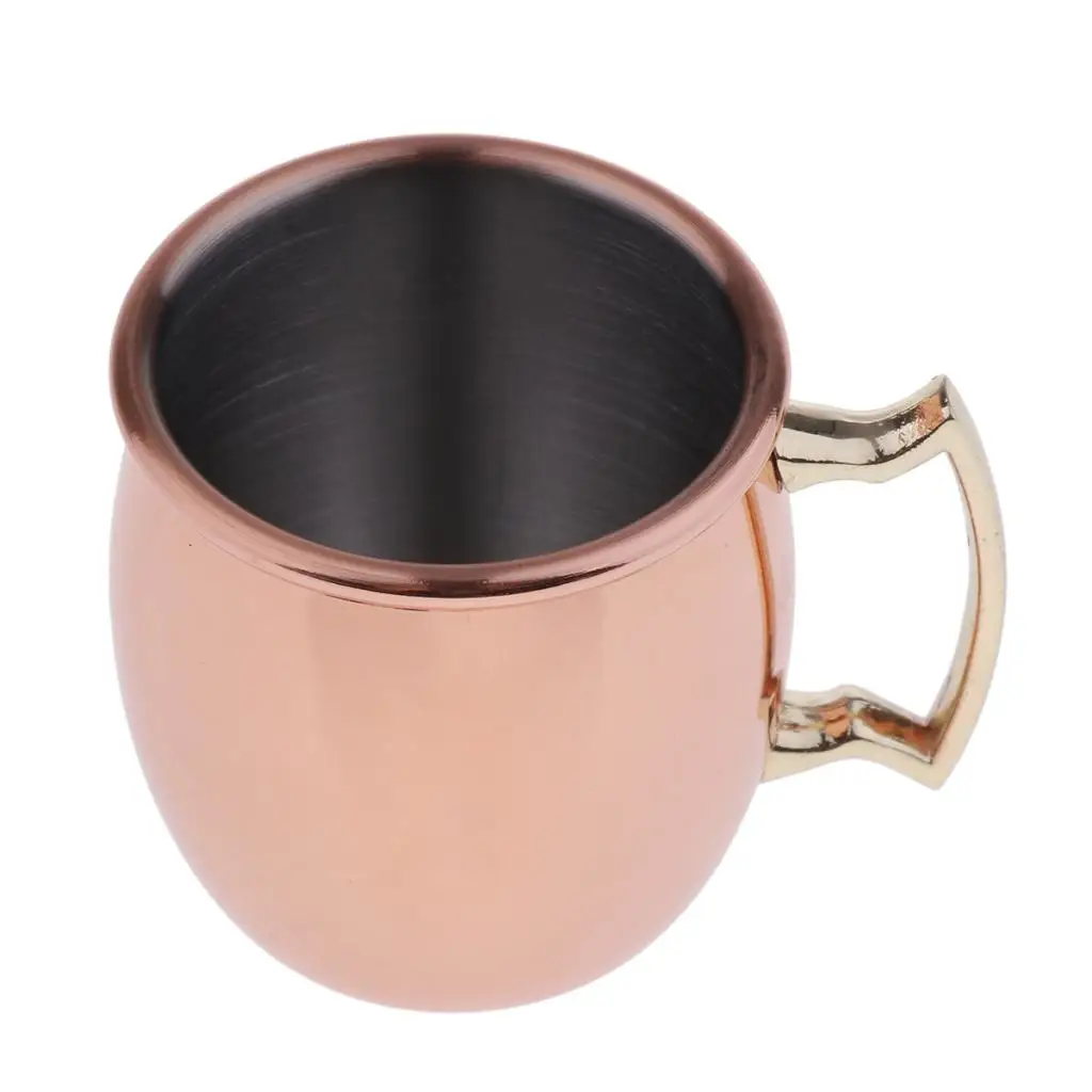 2oz 60ml Moscow Mule Mug Marble Moscow Mule Double Walled Copper Mugs Cup,  Pure Solid Copper Cups with Brass Handles Finish