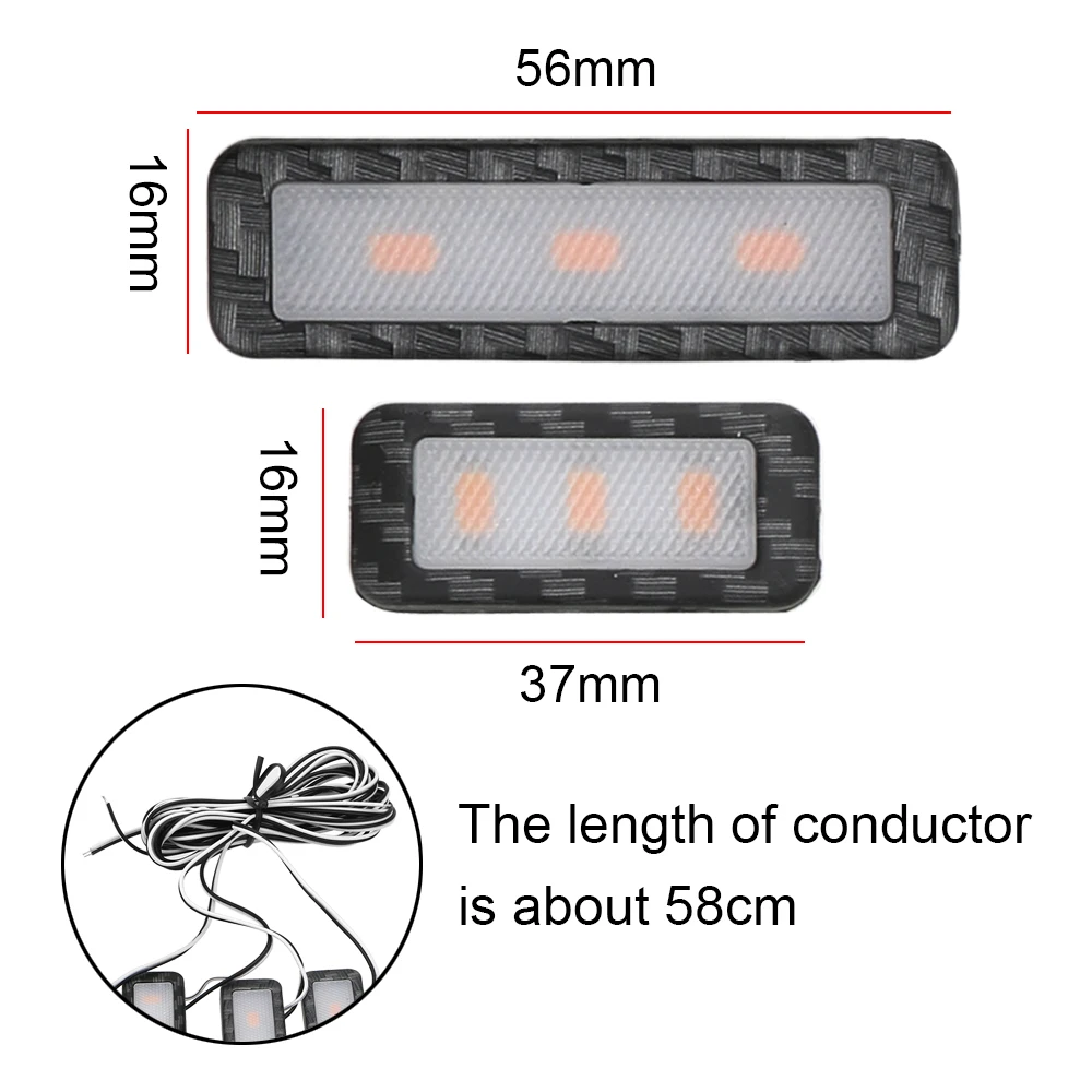 โคมไฟ LED สร้างบรรยากาศภายในรถยนต์4ชิ้น, โคมไฟ LED DIY 12V โคมไฟตกแต่งอัตโนมัติมีสไตล์ที่จับประตูที่เท้าแขนไฟสร้างบรรยากาศ