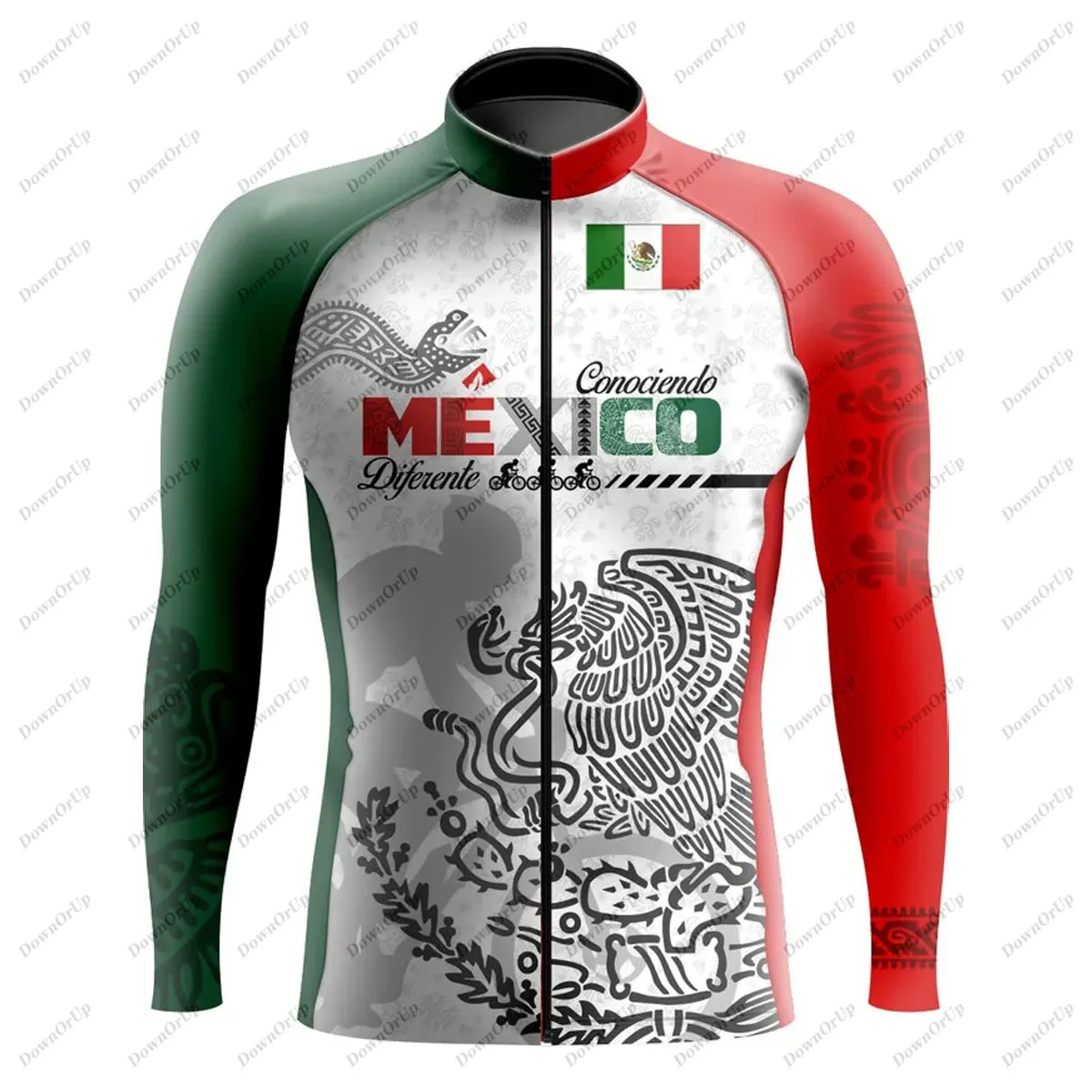 Mexico Men\'s Long Sleeve BIke Cycling Jersey Worn in Three Seasons Maillot Ciclismo Hombre Professional Cycling Clothing