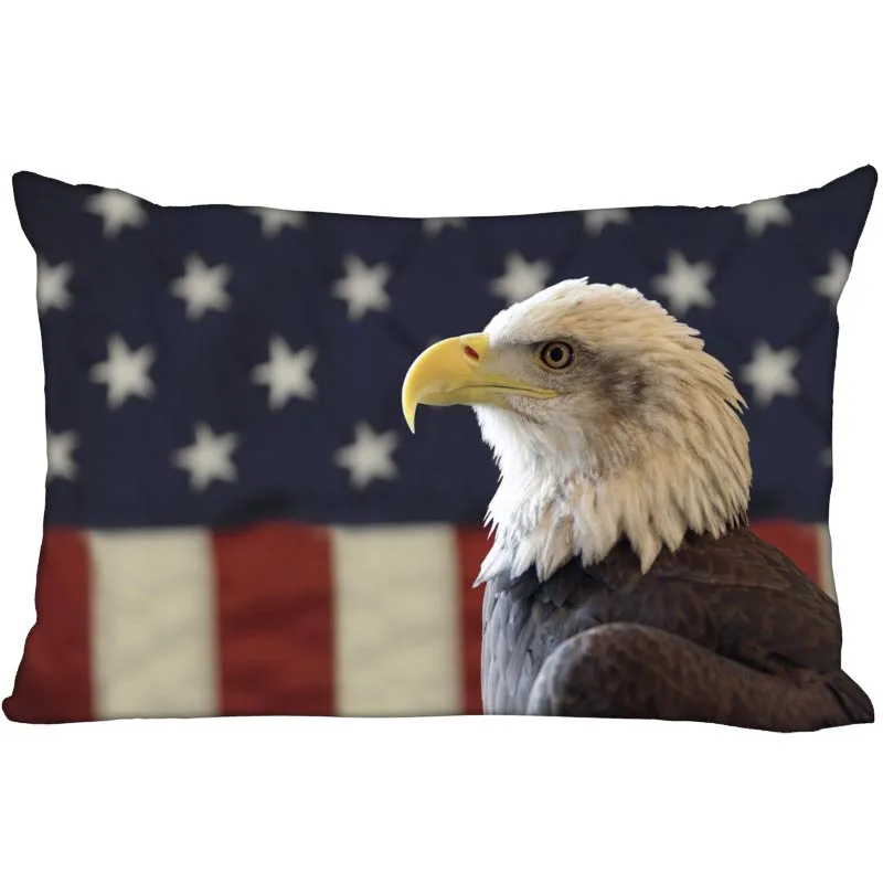 

Hot Sale Bald eagle Rectangle Pillowcase Custom Home textile Zipper Pillowcase Pillow Cover Size 45*35cm (one side) Print