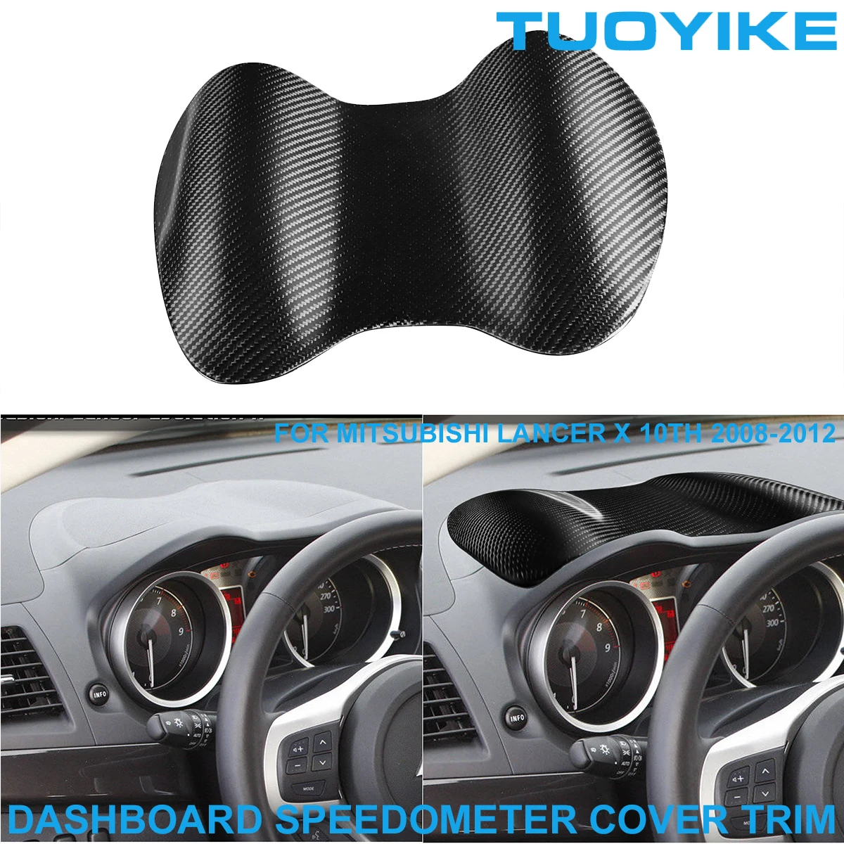 

LHD RHD Car Styling Real Carbon Fiberver Dashboard Speedometer Decorative Panel Cover For Mitsubishi Lancer EVO 10 X 08-2012