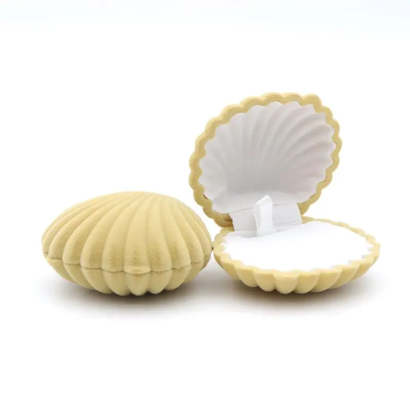 1 pezzo a forma di conchiglia, adorabile velluto, matrimonio, fidanzamento, braccialetto, espositore, regalo, portagioie, collana, supporto,