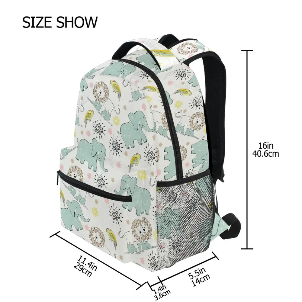 New Elephant Printing School Bags for Teenage Girls Waterproof High School Backpack Women Student Book Bag big Travel Backpacks