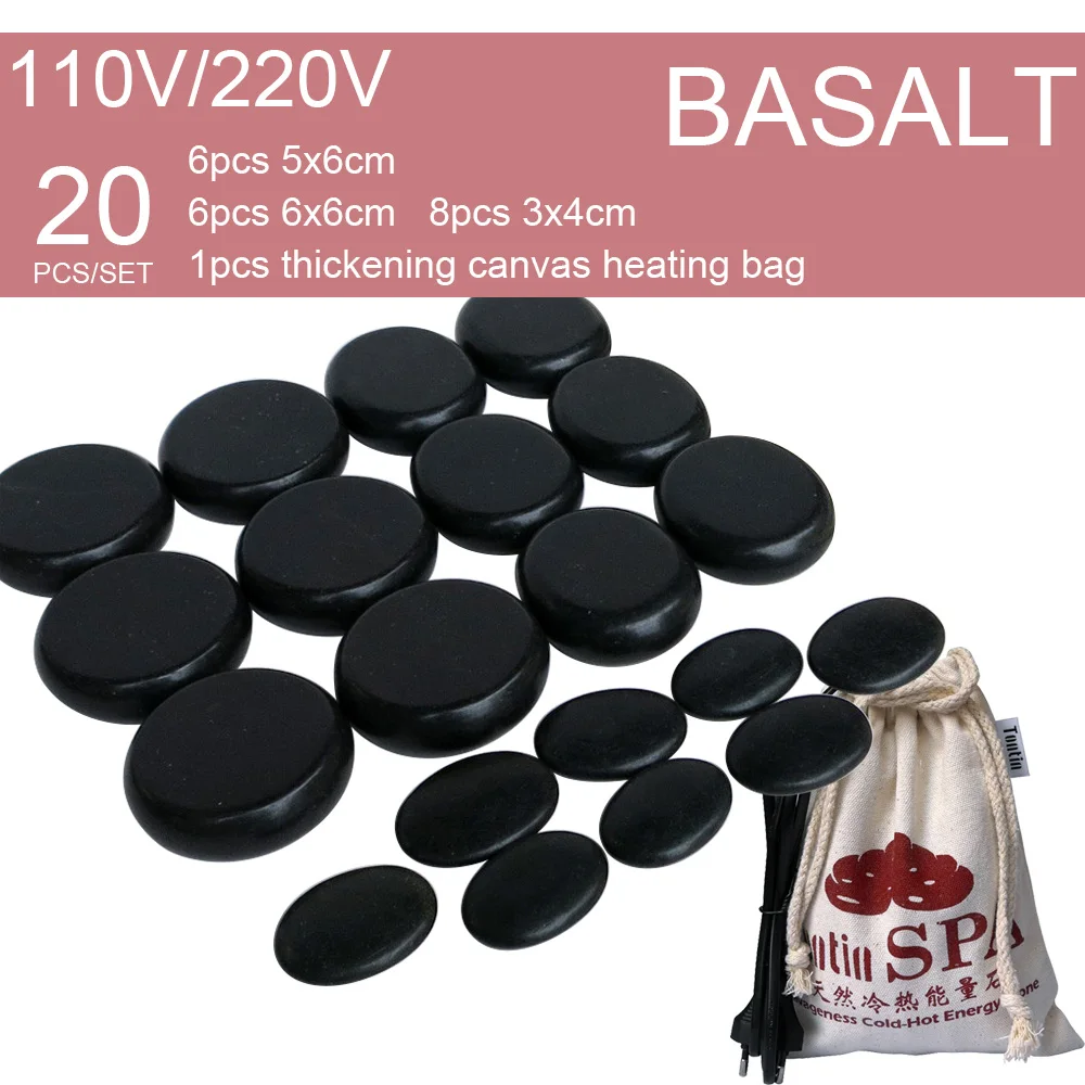 New Hot stone SE pendant set Beauty Salon SPA with high quality thi  canvas heater bag 20pcs/set