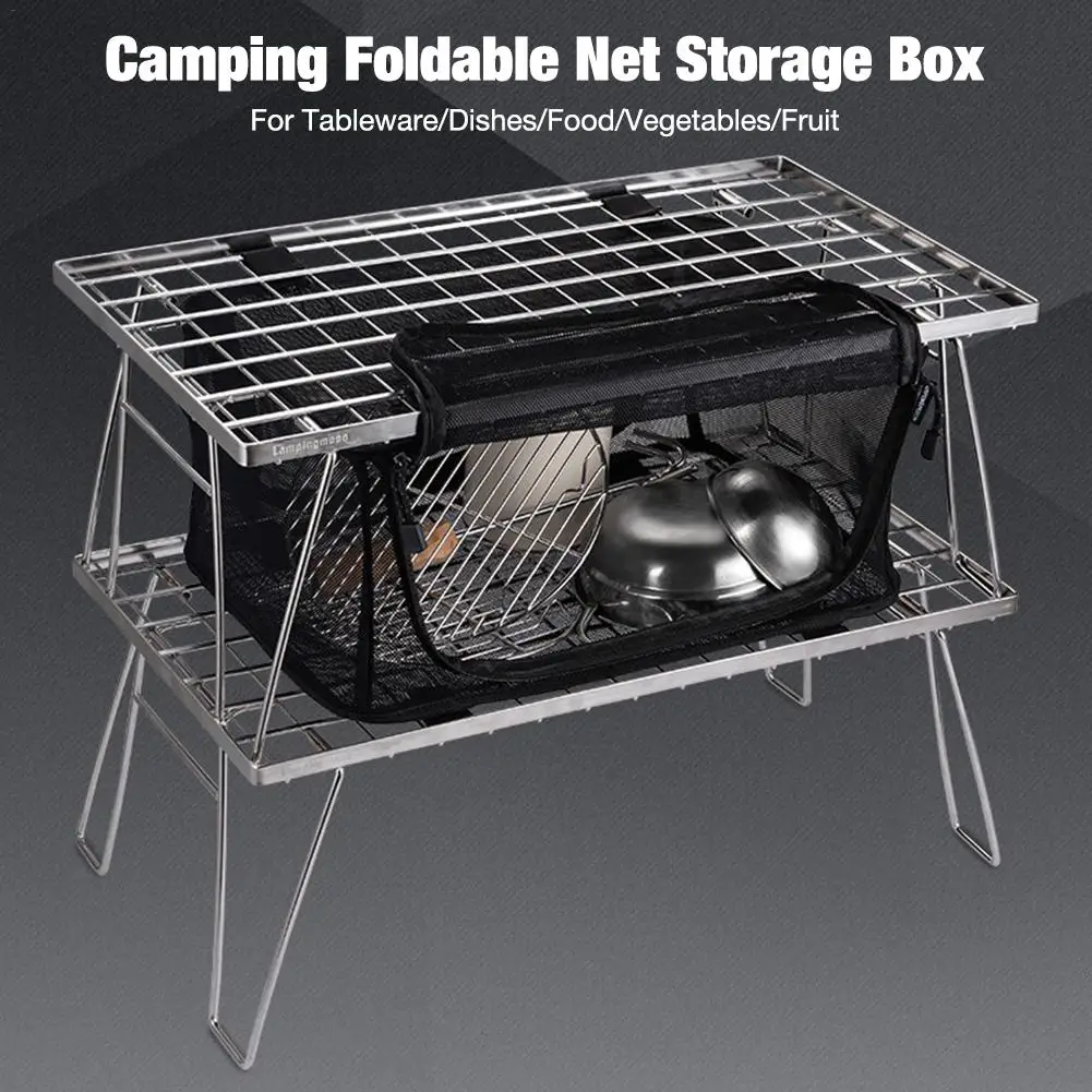 Camping Dry Net Foldable Multifunctional Mesh Storage Bag Dryer For Tableware/Dishes/Food/Vegetables/Fruit