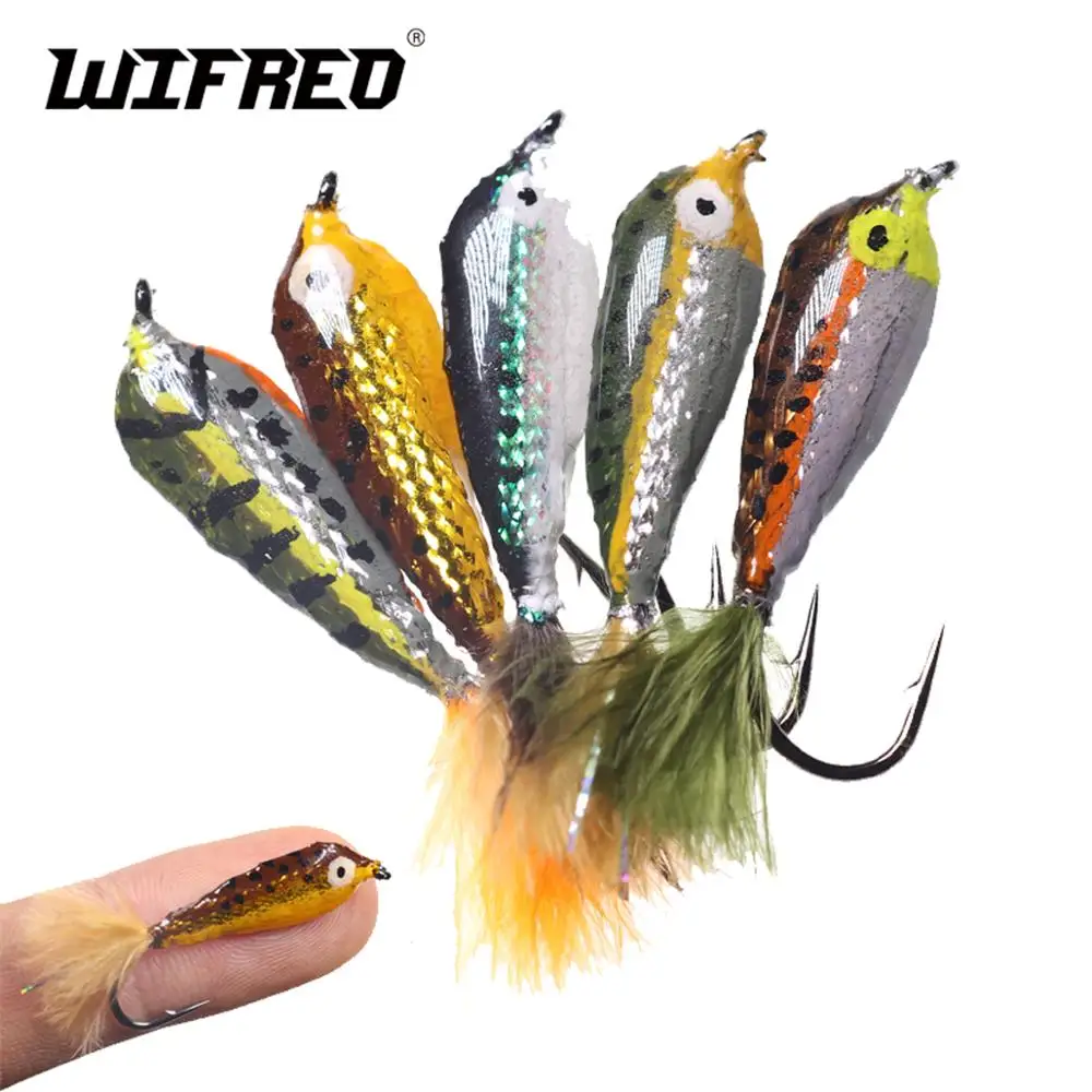 

Wifreo 4-6pcs #4 Fly Fishing Spoon Bait Lure Epoxy Minnow Streamer Fly For Trout Bass Fishing