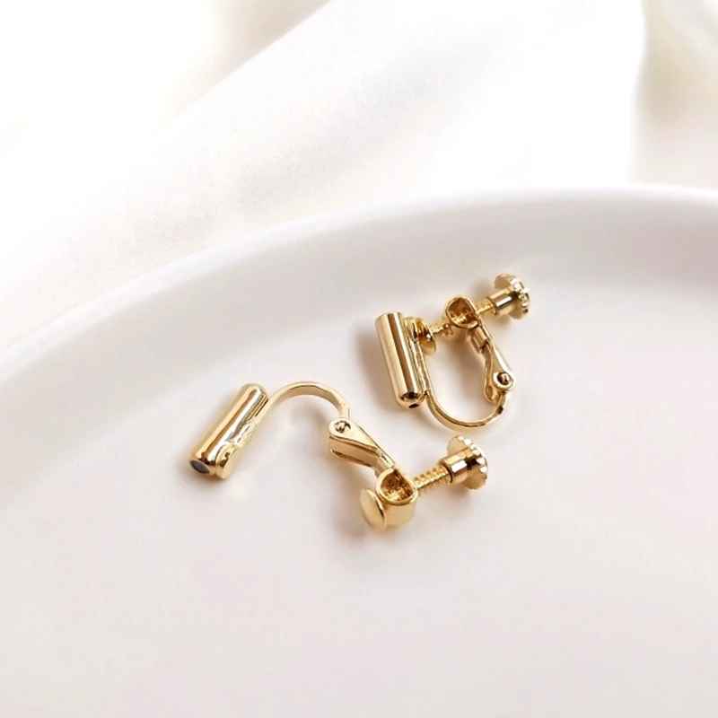 Plated True Gold Color-Preserving Silicone Plug Ear Clip DIY Jewelry Making Findings Accessories