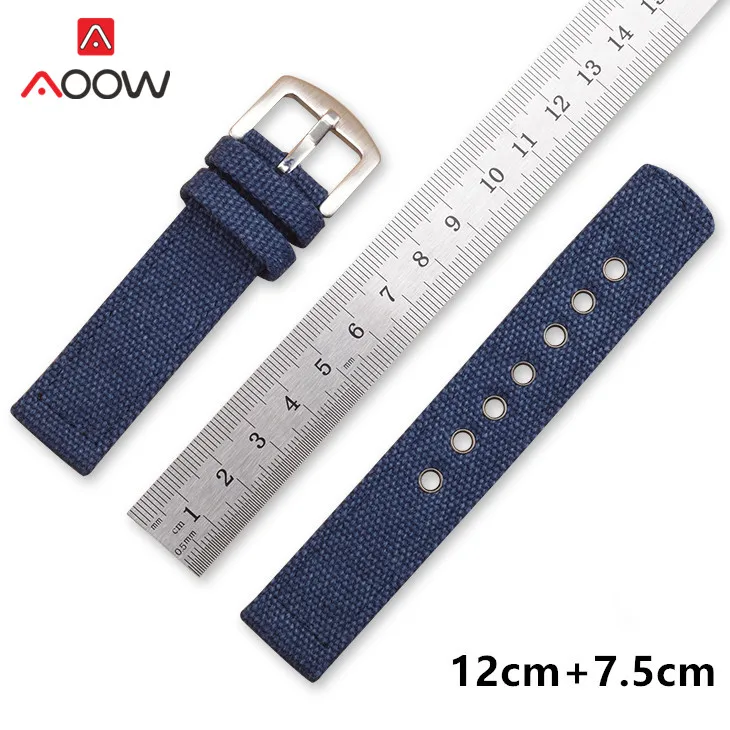 18mm 20mm 22mm 24mm Camouflage Nylon Canvas Strap Men Women Outdoors Sport Khaki Replacement Bracelet Band Watch Accessories