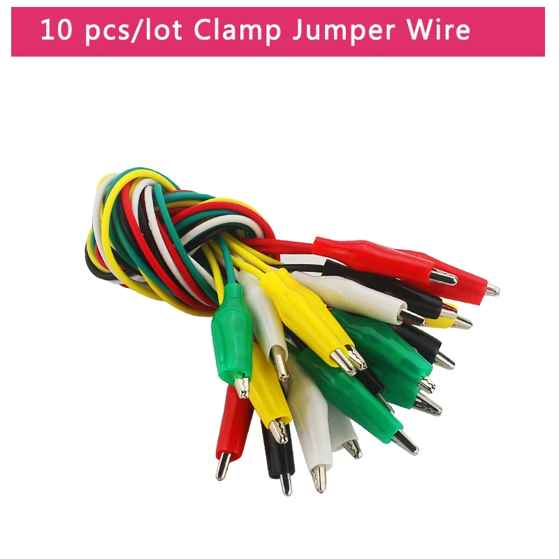 10pcs 48cm Alligator Clips Double-ended Test Leads Clamp Cables DIY Test Jumper Wire for BBC Micro:bit for Arduino BBC Micro:bit