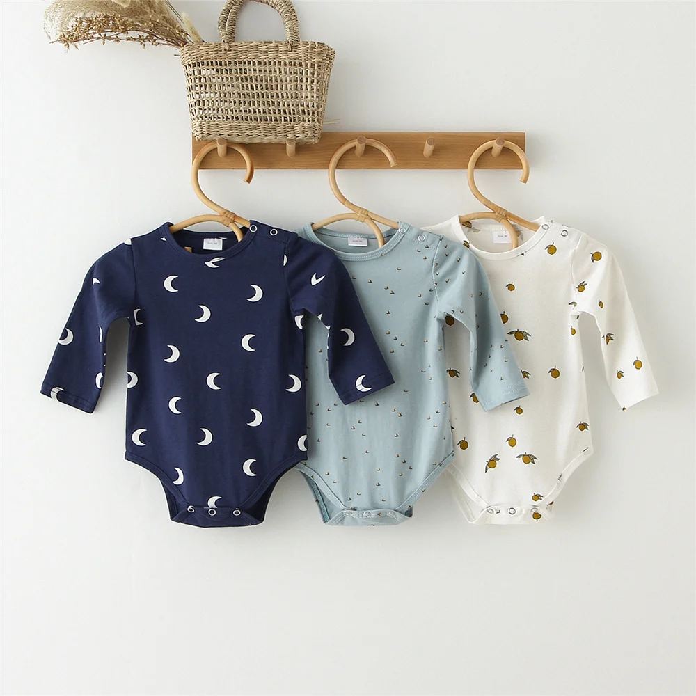 Newborn Baby Jumpsuit Printed Casual Long Short Sleeve Baby Boy Girl Clothes Spring Summer