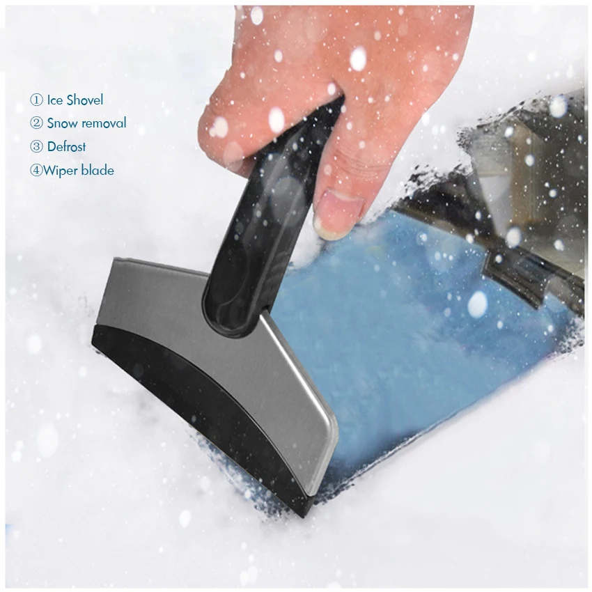 Multifunctional Ice Scraper Frost Remover Window Glass Cleaning Tool Stainless Steel Snow Shovel for Car Truck SUV Windshield 눈삽