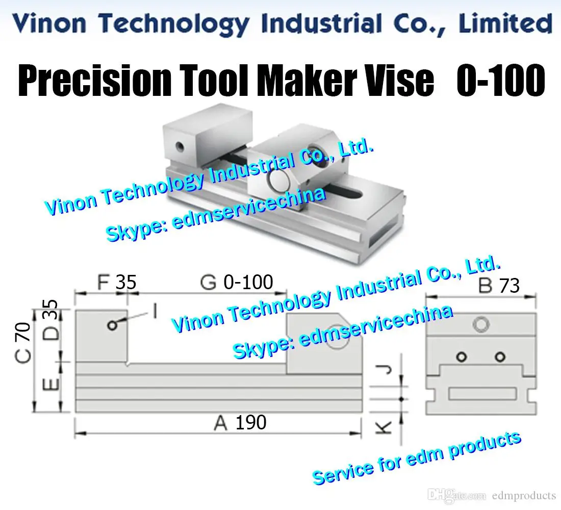 Max. offen: 0–100 mm Edelstahl-Werkzeugmacher-Schraubstock (Ultra-Präzisionstyp), VSTV-VL30 EDM-Schraubstock, Werkzeugmacher-Schraubstock, hält 100 mm