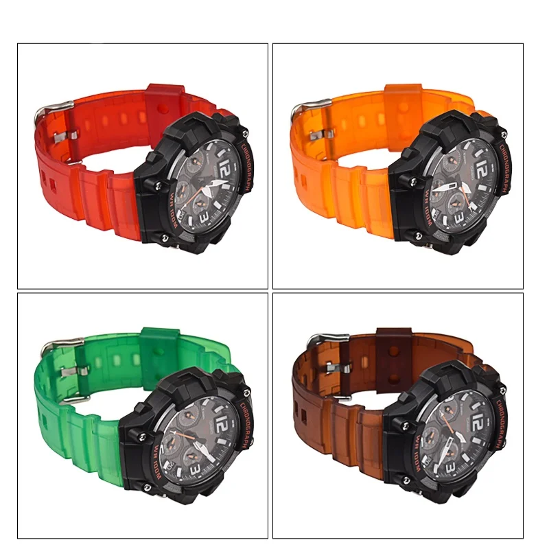 16mm for Casio MCW-100H/110H W-S220 HDD-S100 AE2000/2100 Driving Sport Waterproof Silicone Watch Replace Bracelet for Men Women