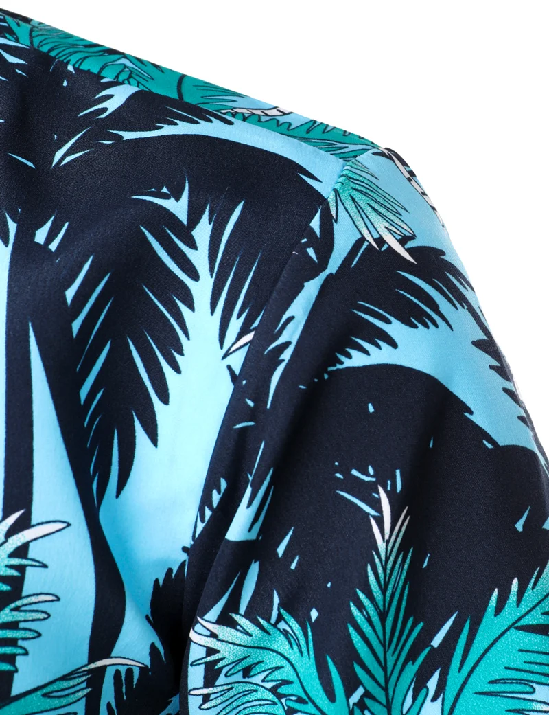 Palm Tree Printed Hawaiian Beach Shirt for Men 2019 Summer Short Sleeve 5XL Aloha Shirts Mens Holiday Vacation Clothing Chemise