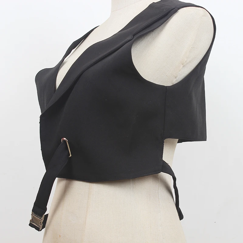 Women's Runway Fashion Black Fabric Vest Cummerbunds Female Dress Corsets Waistband Belts Decoration Wide Belt R3583